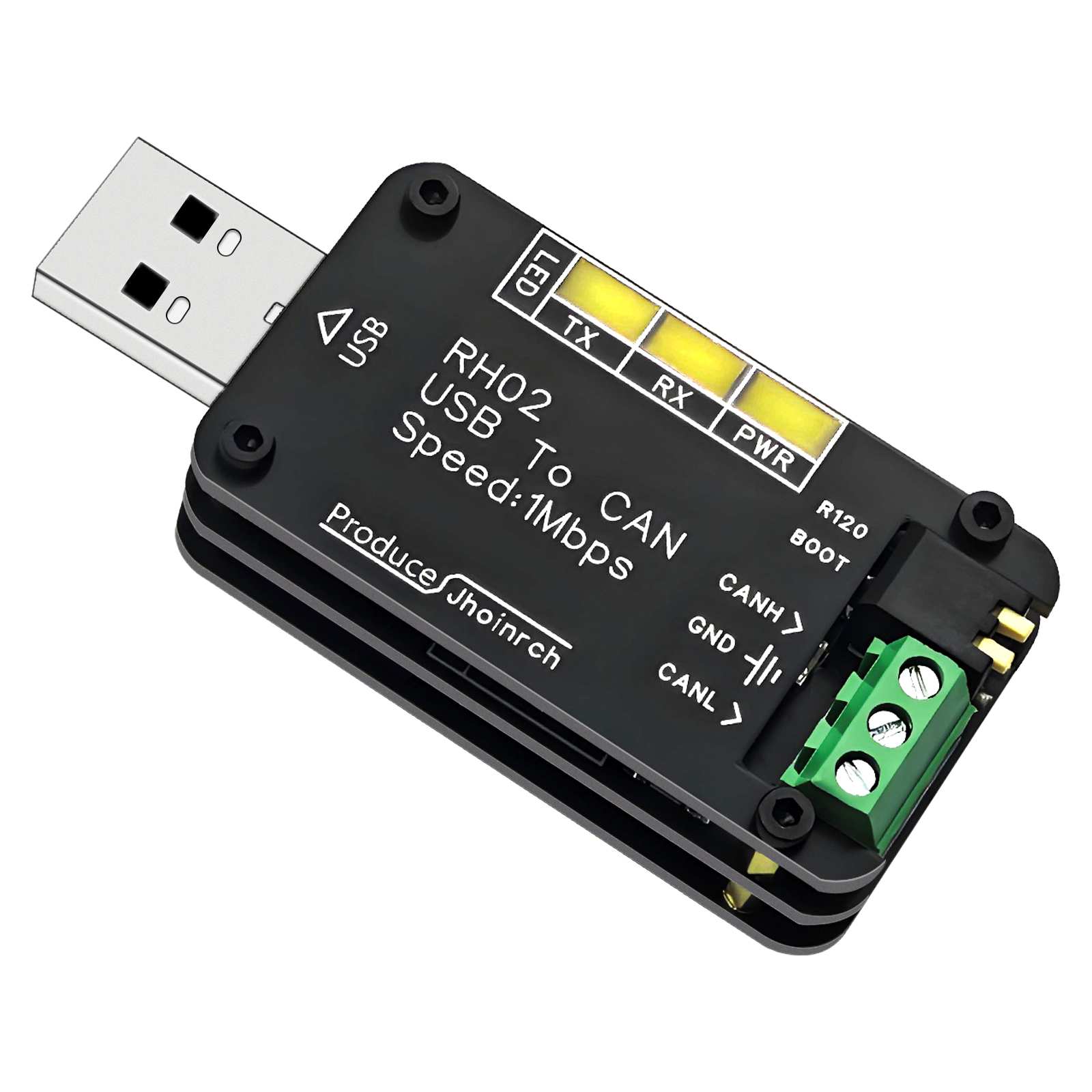 RH-02 USB to CAN Bus Converter Base on Open-Source Hardware CANable Supports Mul