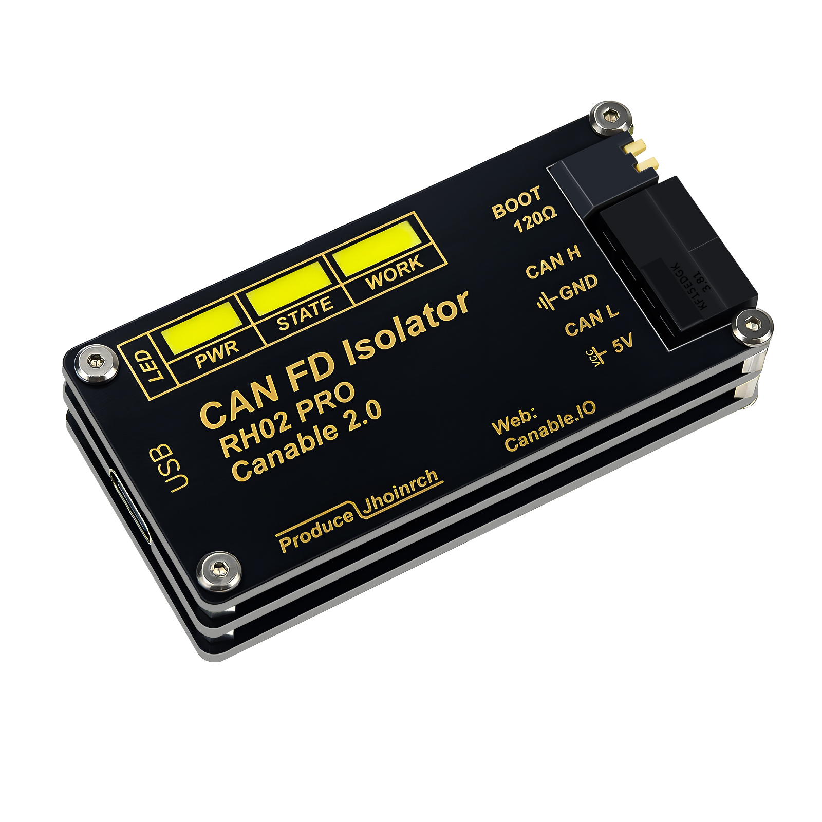 RH-02-PRO Isolation USB to CAN FD Adapter Converter, Compatible with CAN A/B Pro